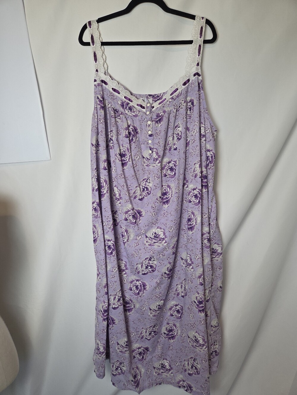 Vintage Cotton Purple Floral Nightgown
